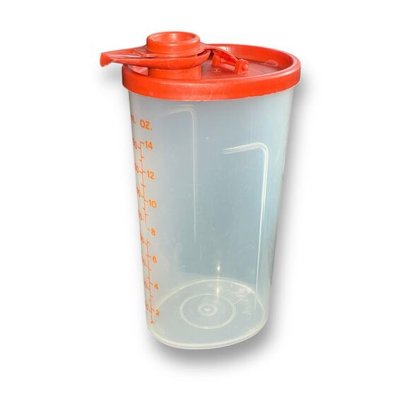 Tupperware Sweet Saver Syrup Dispenser Honey Condiment Paprika Red 640 Vintage - Picture 6 of 14